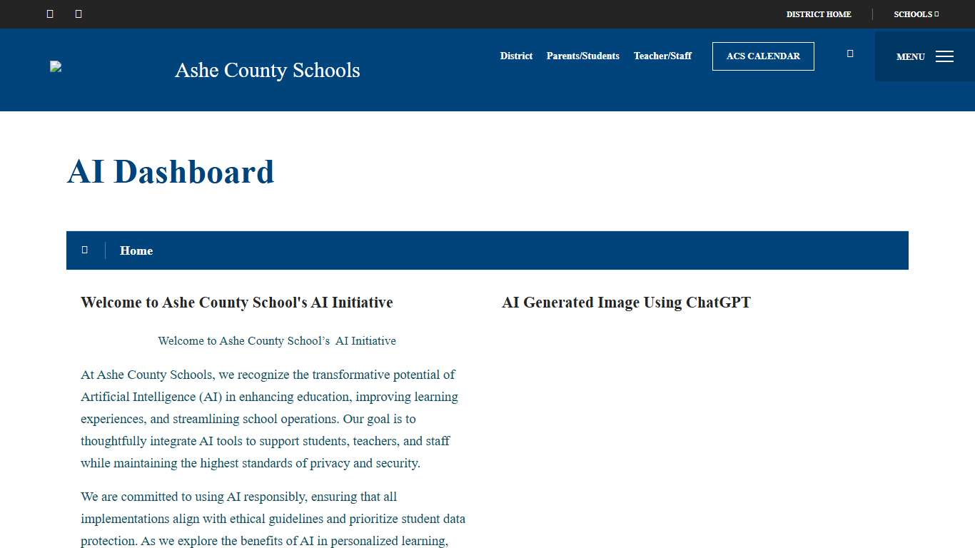 AI Dashboard - Ashe County Schools